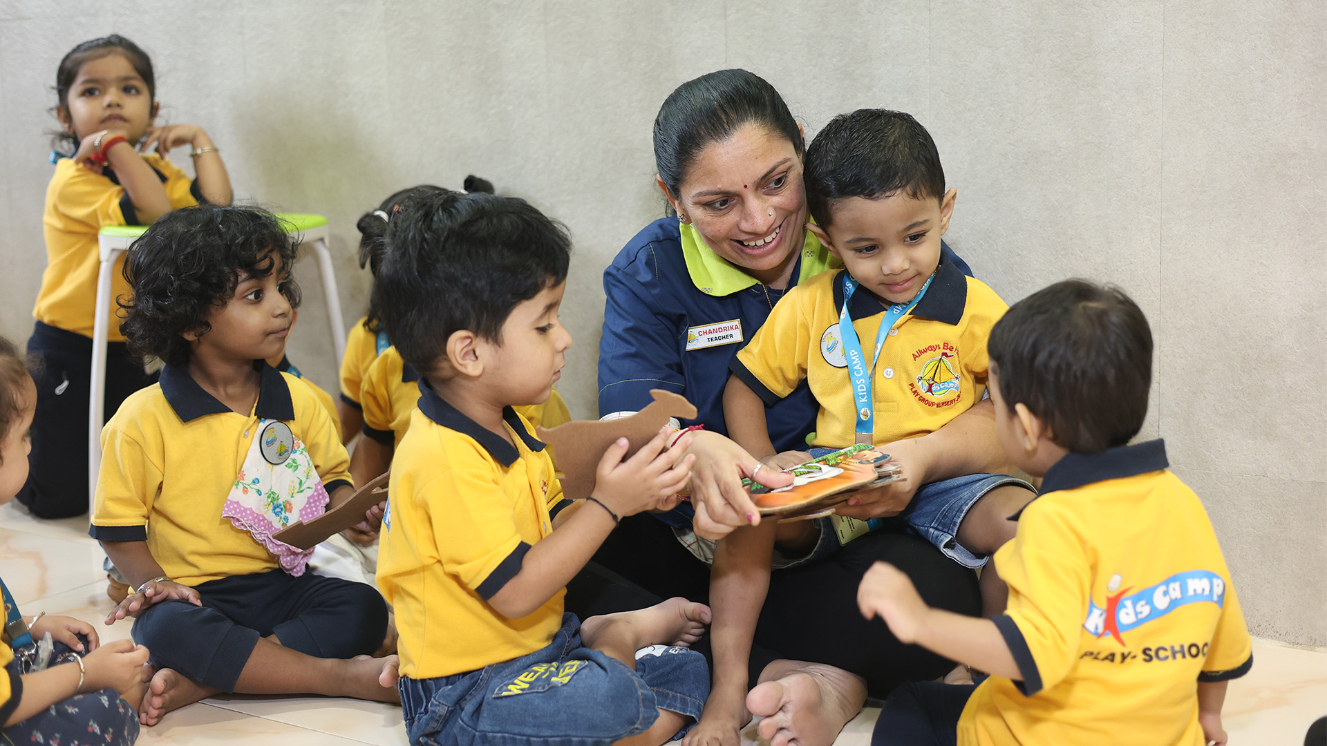 Children playing and learning
